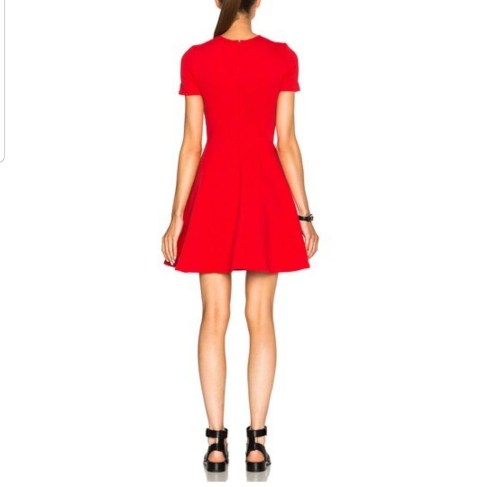 Opening Ceremony Clos Textured Dress Cherry Red Short Sleeves Size Small - Picture 3 of 15